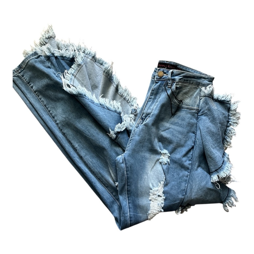 Purple Candy Ruffle Blue Jeans Size S